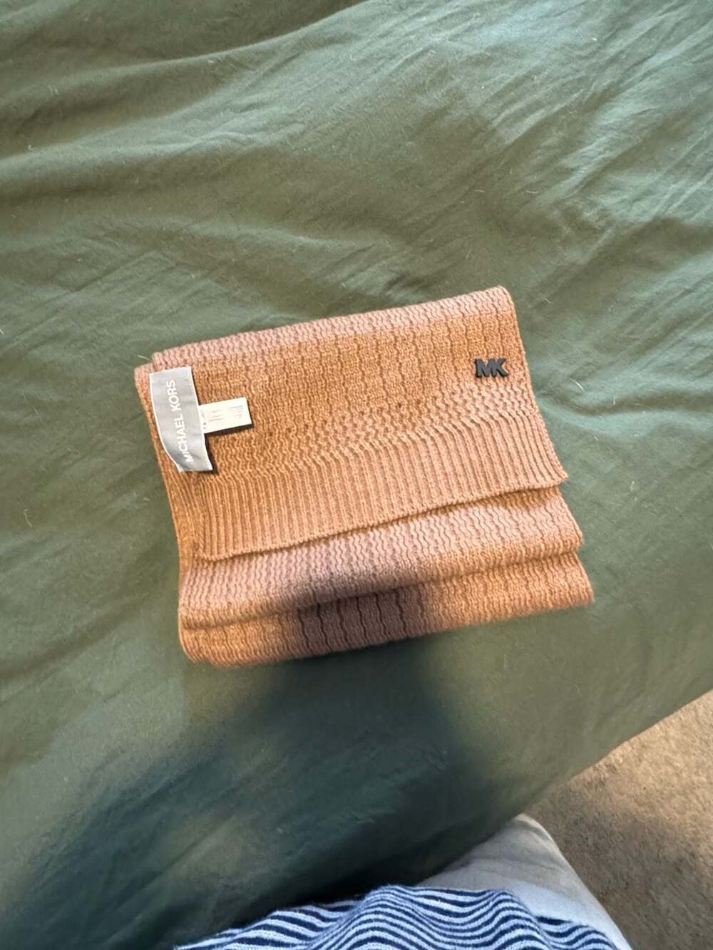 Michael Kors Knit Scarf Brown Black One Size